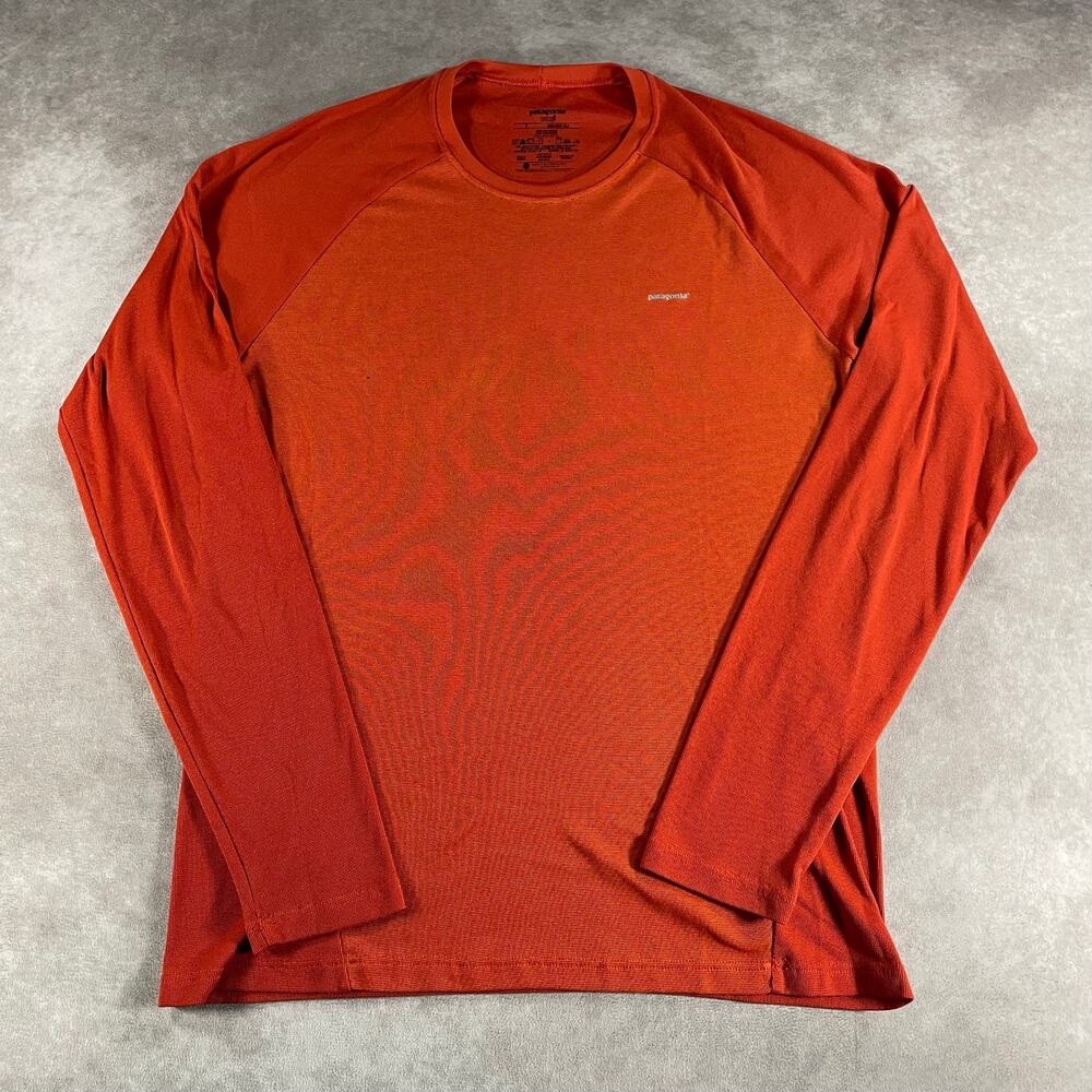 Patagonia Capilene 2 Lightweight T-Shirt Mens L Orange Circular Knit Breathable